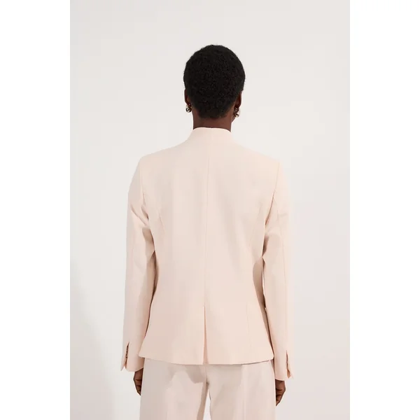 Blazer tailleur asymétrique à simple boutonnage, stretch, compact pour petites tailles