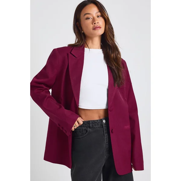 Blazer Tailleur Coupe Décontractée À Simple Boutonnage Pour Grande Taille