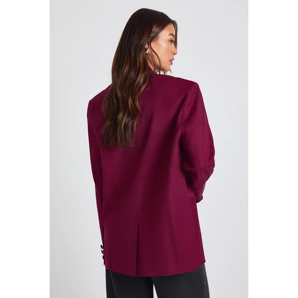 Blazer Tailleur Coupe Décontractée À Simple Boutonnage Pour Grande Taille