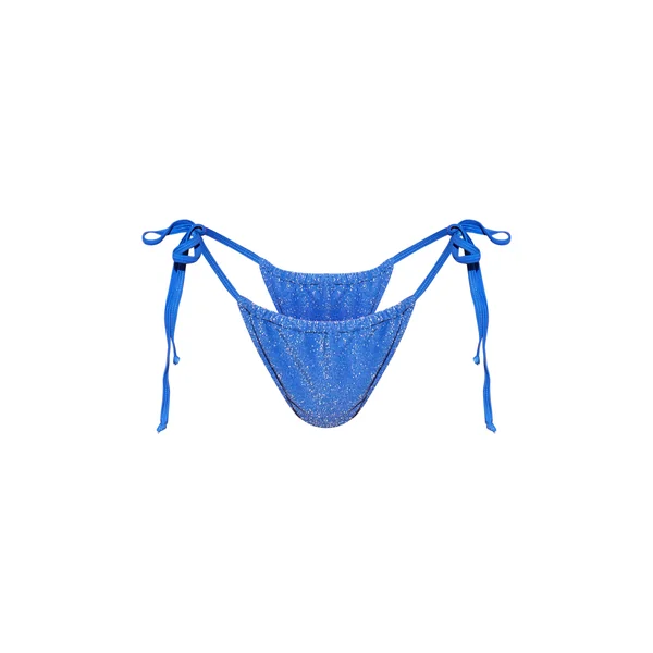 Bleu Bas De Bikini À Paillettes Avec Détails Cœur Et Liens Sur Les Côtés