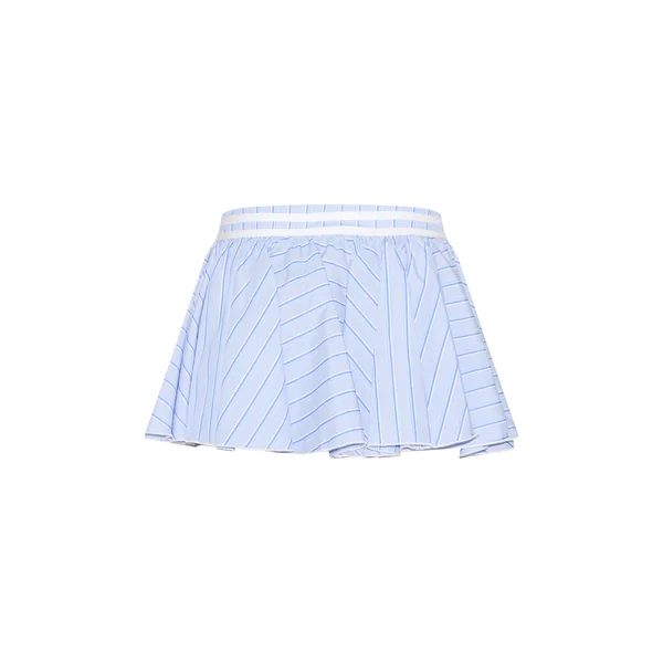Bleu & Blanc Jupe Patineuse Mini Rayée Petite Taille