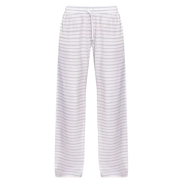 Bleu Cendré Pantalon Large À Rayures Avec Cordon De Serrage