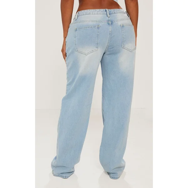 Bleu Clair Jean En Denim Coupe Large Shape