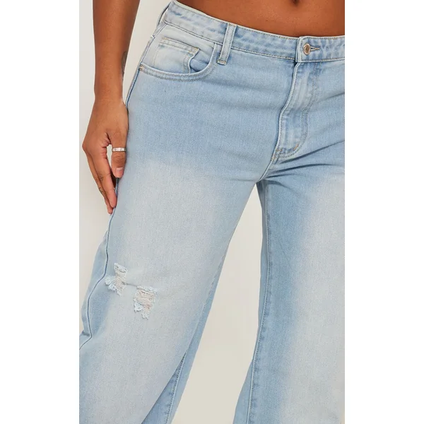 Bleu Clair Jean En Denim Coupe Large Shape