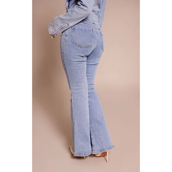 Bleu Clair Jean Évasé En Denim Petite Avec Poches Avant