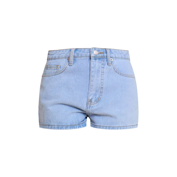 Bleu Clair Short Basique Taille Haute Petite
