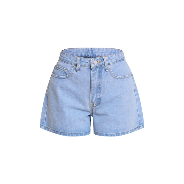 Bleu Clair Short Mom Taille Haute Petite