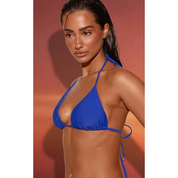 Bleu Cobalt Haut De Bikini Triangle Basique