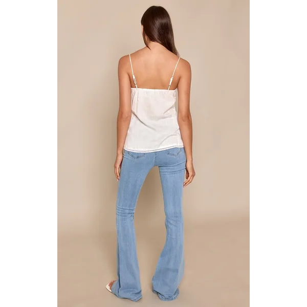 Bleu Jean Évasé Stretch À 5 Poches
