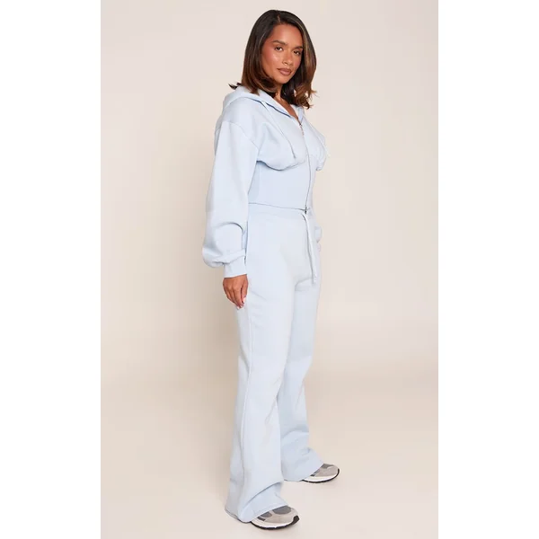 Bleu Joggers Shape Soft À Jambe Droite Avec Lien À Nouer Devant