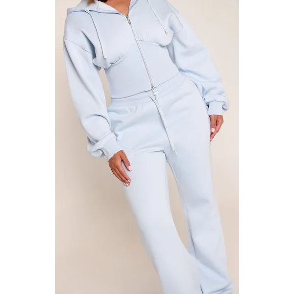 Bleu Joggers Shape Soft À Jambe Droite Avec Lien À Nouer Devant