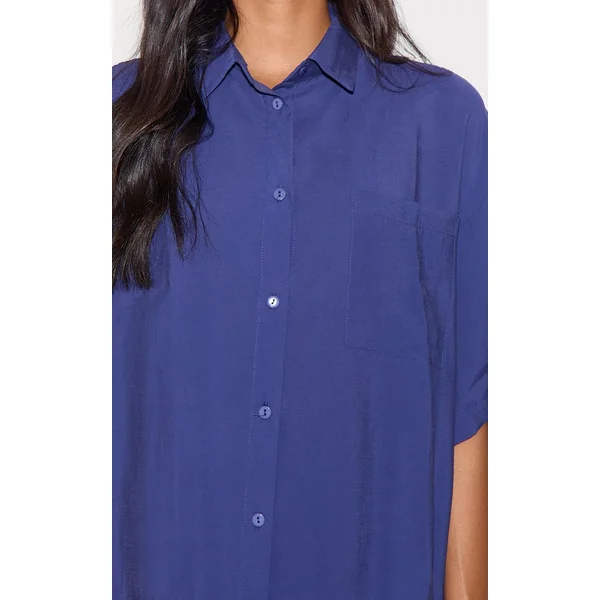 Bleu Marine Ensemble Coordonné Chemise Boutonnée