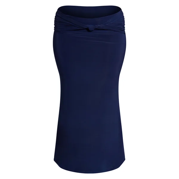 Bleu Marine Jupe Midi Drapée En Slinky Shape