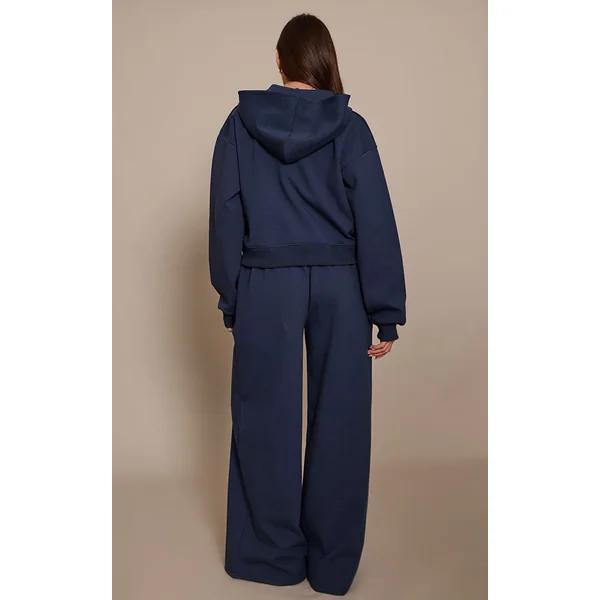 Bleu Marine Pantalon De Jogging Interlock À Jambes Extra Larges