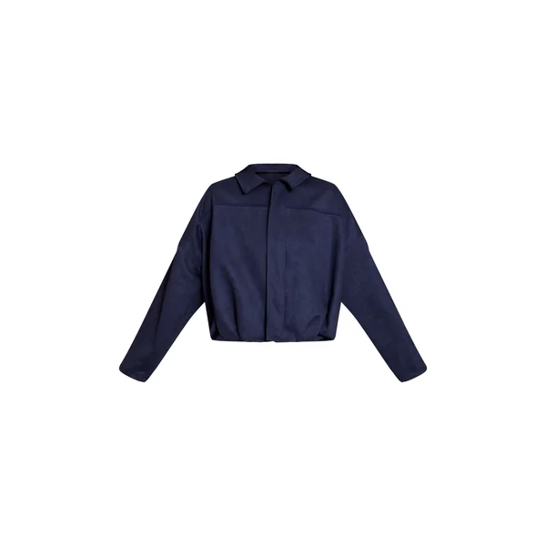Bleu Marine Veste Bomber Zippée En Synthétique