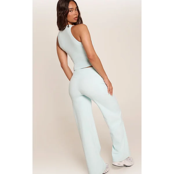 Bleu Pantalon De Yoga Droit Sculptant