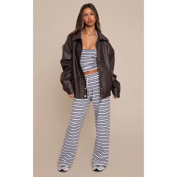 Bleu Pantalon Rayé Petite