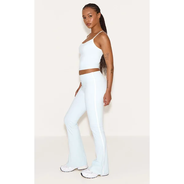 Bleu Top De Sport Petite À Bretelles Contrastées Sculptant