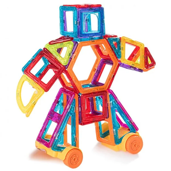Blocs de Construction Magnétiques 106 Pièces pour Enfants Mini Jeux Construction Aimanté Éducatifs en ABS Multicolore