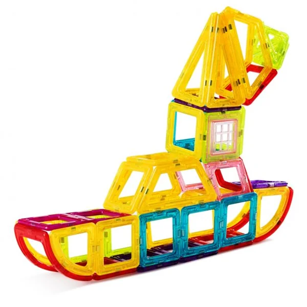 Blocs de Construction Magnétiques 106 Pièces pour Enfants Mini Jeux Construction Aimanté Éducatifs en ABS Multicolore