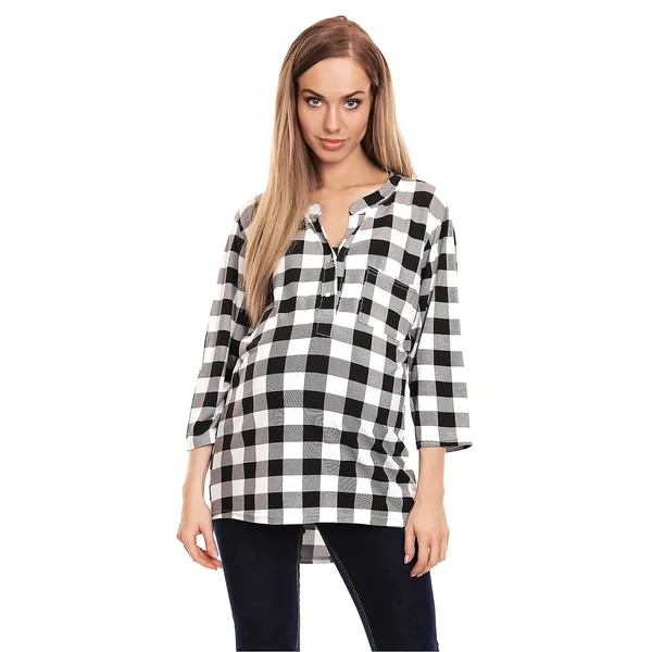Blouse chemise de grossesse à carreaux