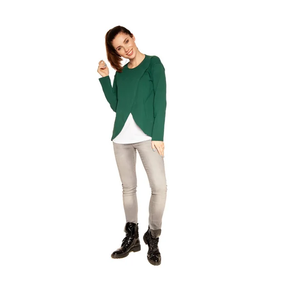 Blouse de grossesse et d'allaitement en coton okeo-tex - Vert/Rose - Reste 1S