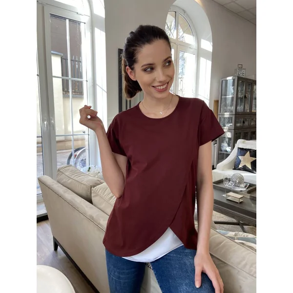 Blouse de grossesse et d'allaitement Vegan en coton oeko-tex - Reste 1L