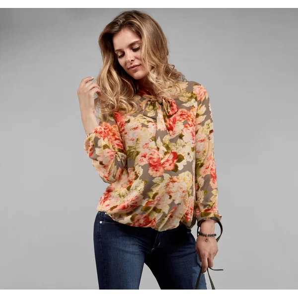 Blouse de grossesse fleurie douce comme de la soie - Reste 1L