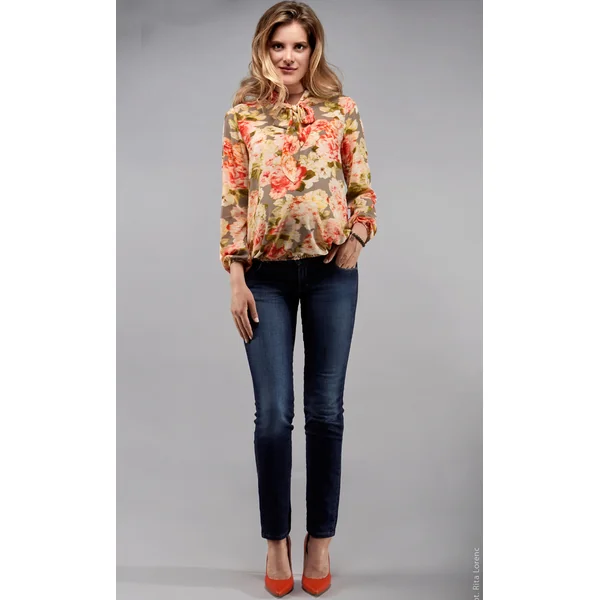 Blouse de grossesse fleurie douce comme de la soie - Reste 1L