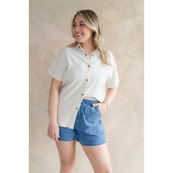 Blouse en lin - beige