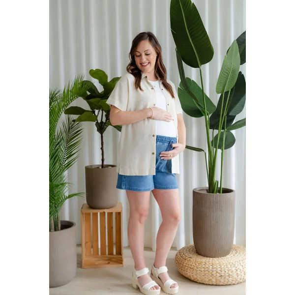 Blouse en lin - beige