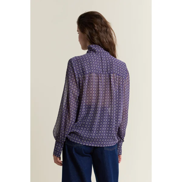 Blouse à nouer sur le devant à imprimé