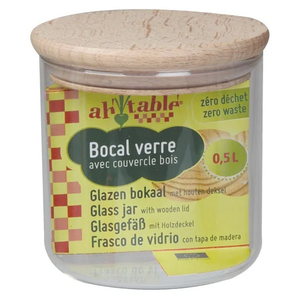 Bocal verre bois 0,5 L
