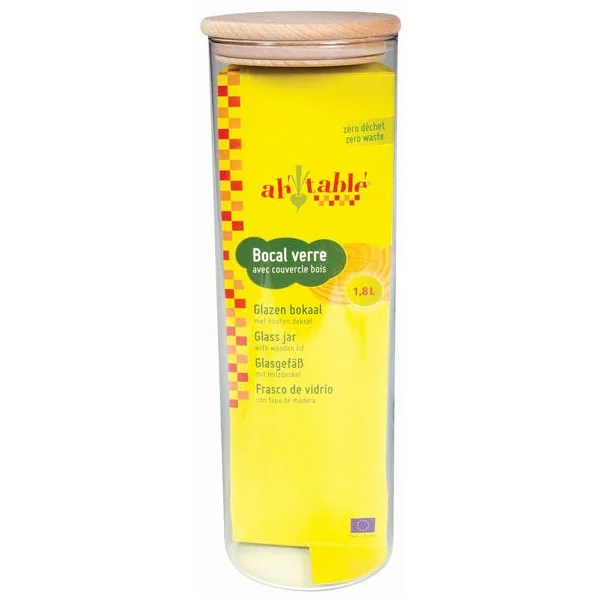 Bocal verre bois 1,8 L