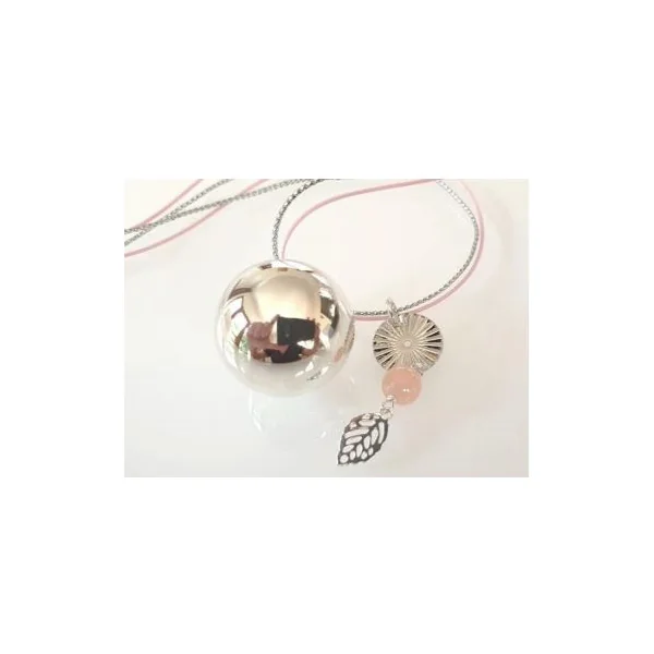 Bola de grossesse en argent et sa feuille d'argent