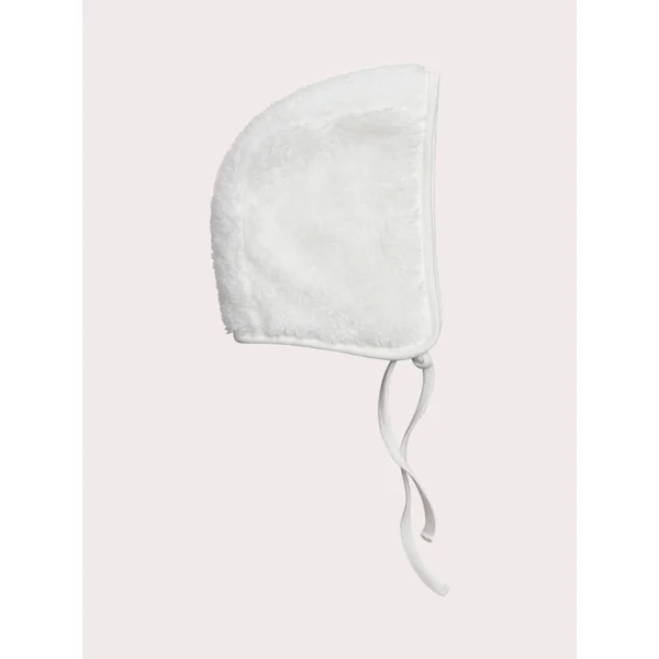 Bonnet blanc de naissance en sherpa - Soins Bébé Naturels & Produits Maman Après Naissance