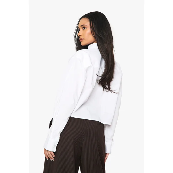 Boohoo Basics Chemise Cropped Shirt