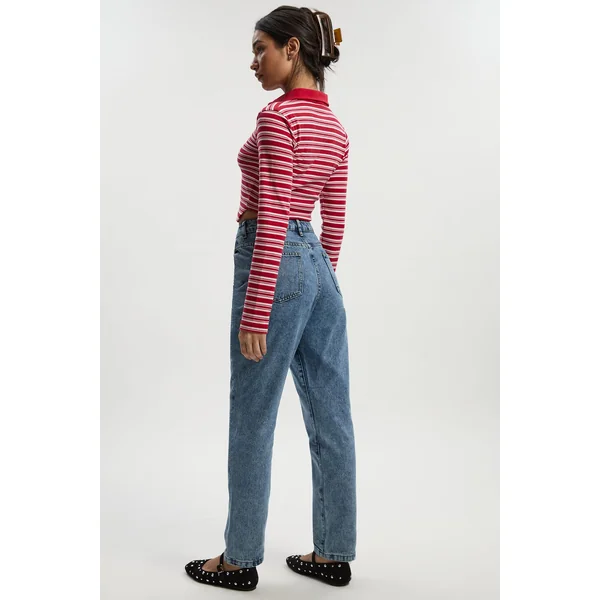 Boohoo Basics Jeans Mom Slim Fit Taille Haute