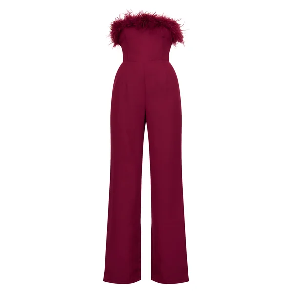 Bordeaux Combinaison-pantalon Jambe Droite Bandeau En Synthétique