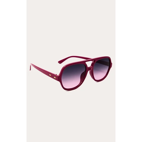 Bordeaux Lunettes De Soleil Aviateur À Monture Plastique Et Verres Colorés