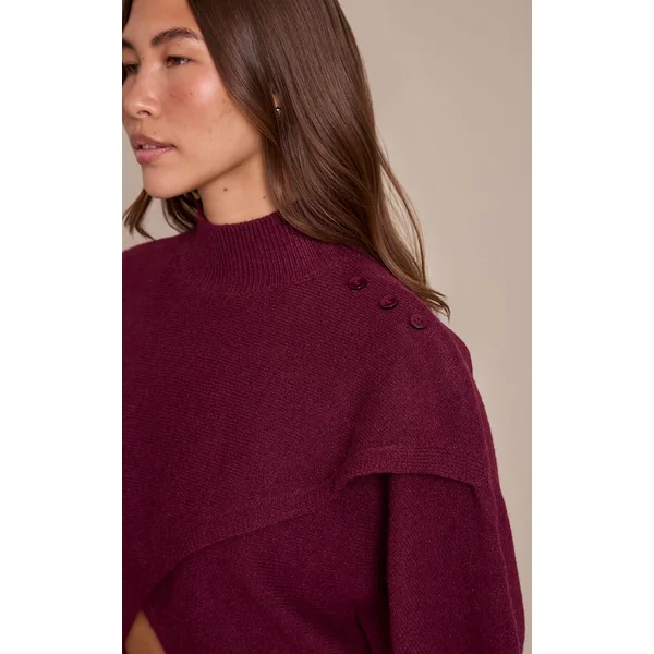 Bordeaux Synthétiquell En Maille Cache-cœur