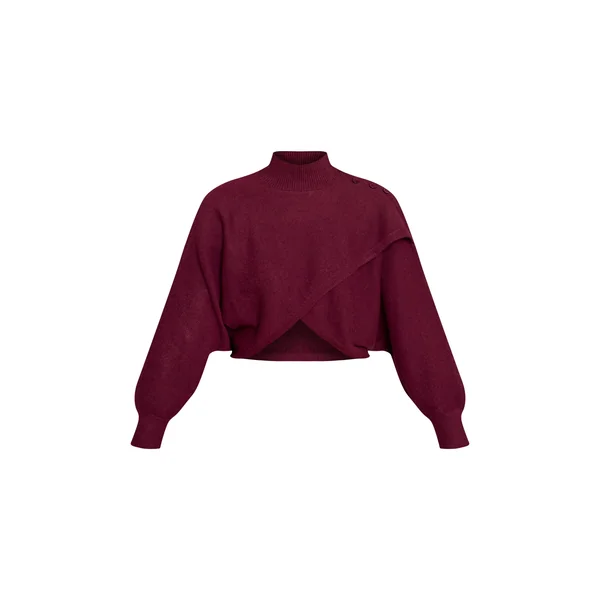 Bordeaux Synthétiquell En Maille Cache-cœur