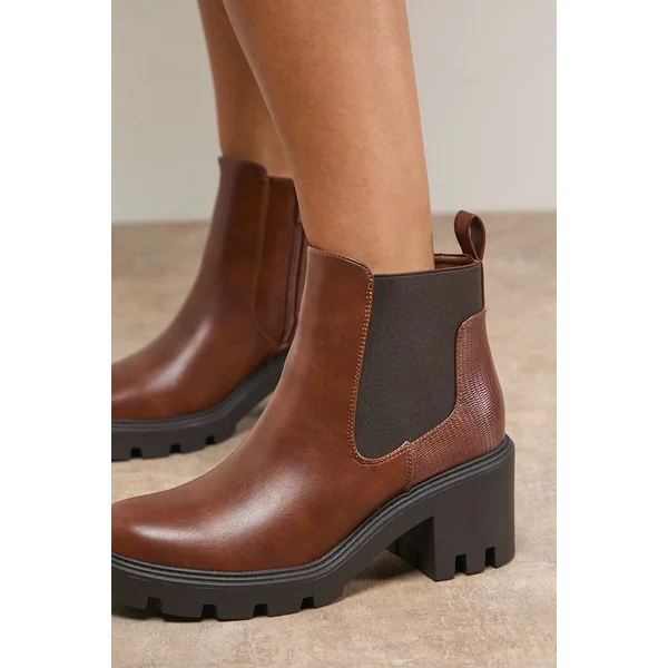 Bottines Chelsea Monty à Talon Épais en synthétiquecuir