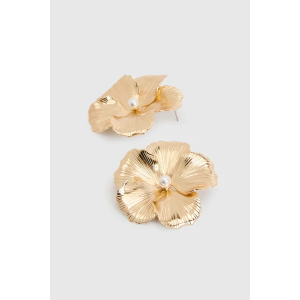 Boucles D'oreilles Clous À Fleurs Imposantes