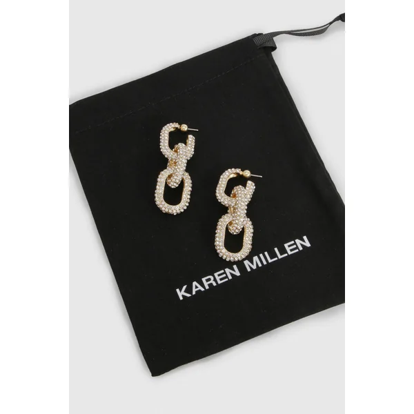 Boucles D'oreilles Pendantes À Maillons De Chaîne Ornées De Cristaux