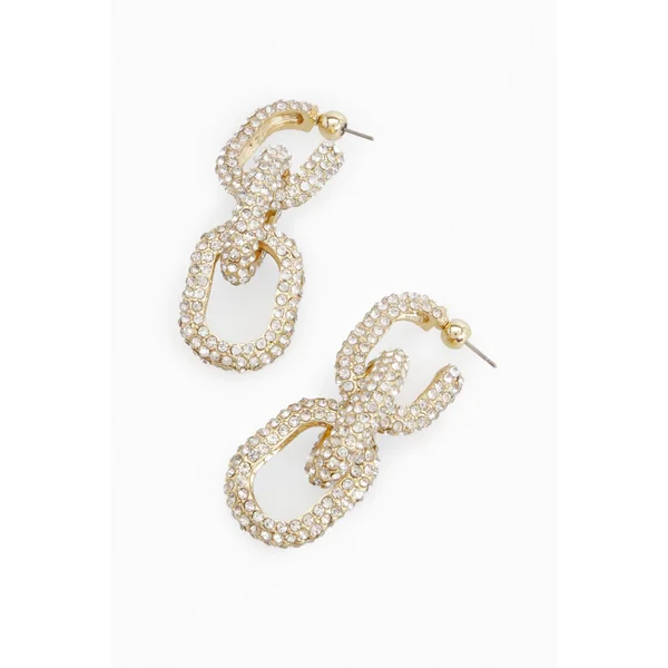 Boucles D'oreilles Pendantes À Maillons De Chaîne Ornées De Cristaux