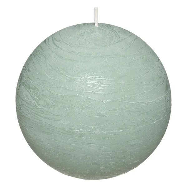 Bougie boule rustique vert eucalyptus D 10cm