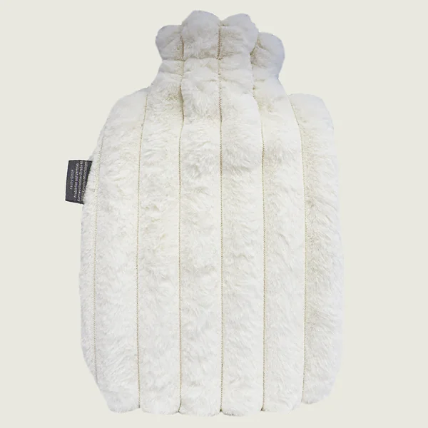 Bouillotte à eau fourrure blanche thermoplastique Fashy