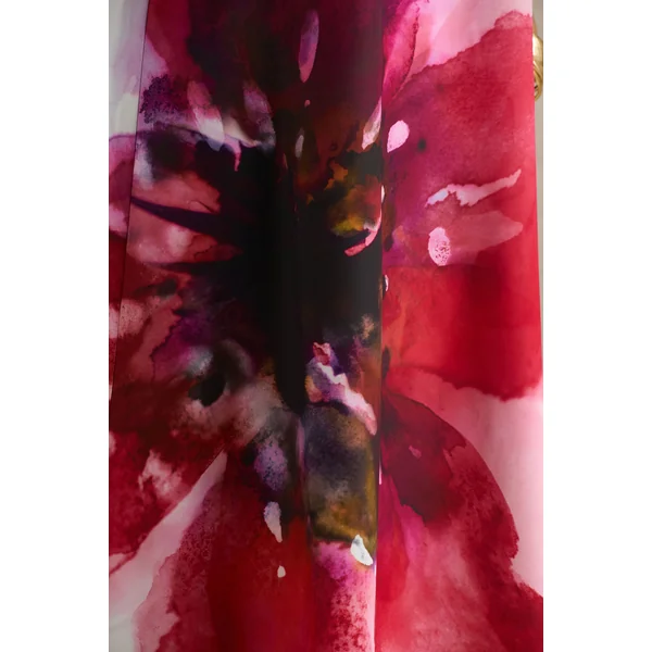 Breonna | Robe longue bandeau à imprimé floral rose vif placé