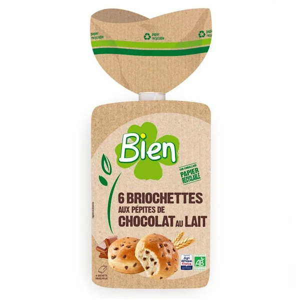 Briochette pépites choc lait (6) 240g
